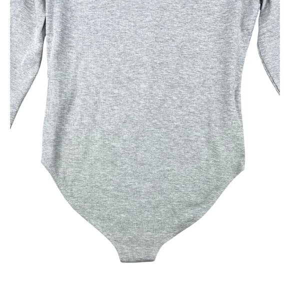 Tommy Hilfiger Womens Grey Long-Sleeve Bodysuit With Striped Button Detail Large - Picture 7 of 13